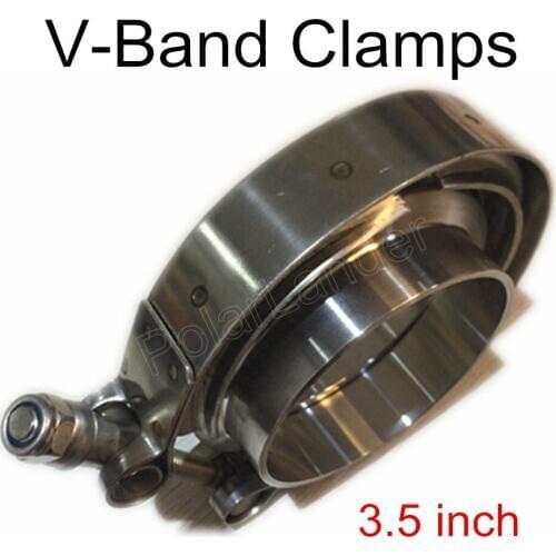 3.5" inch V-Band clamp flange Kit with Stainless Steel For turbo exhaust downpipe car styling new arrival