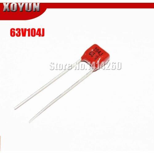 10PCS CBB 63V104J 63V100NF 63V0.1UF Pitch 5MM 63V 104J CBB Polypropylene film capacitor