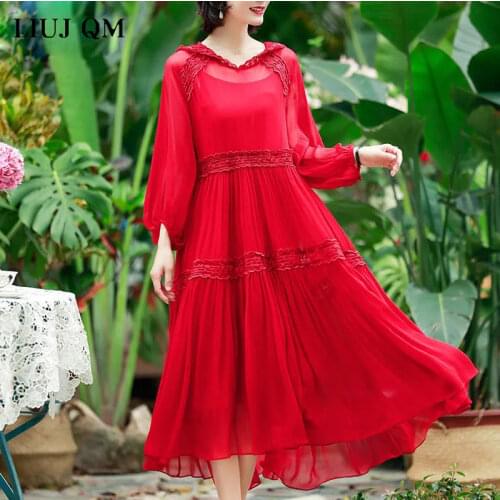 LIUJ QM Summer Silk Dresses