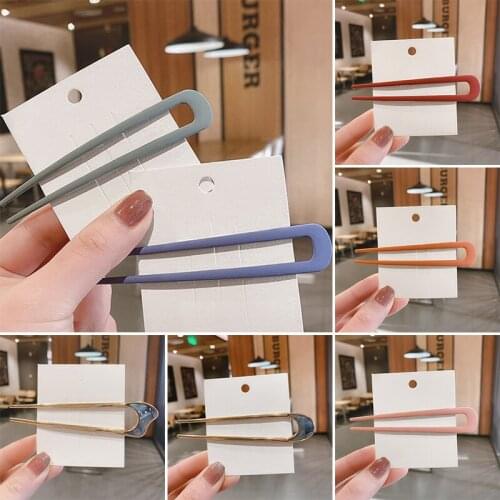 Japanese Metal Hair Stick A Simple U-shaped Hairpin With Simple Head Pin For Woman Bun Head Style Girls Hair Accessories