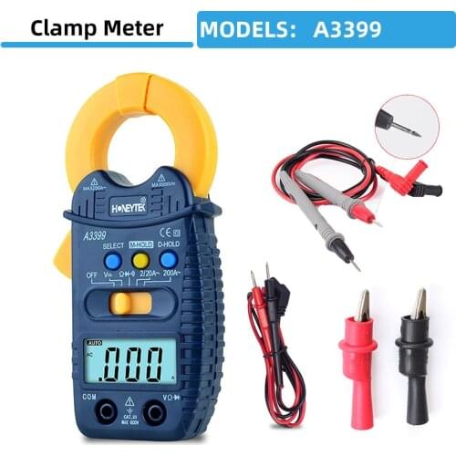 HONEYTEK Mini Digital Clamp Meter Current Clamp Meter Data hold multimeter clamp Tester Auto Range multimeter AC/DC Voltage