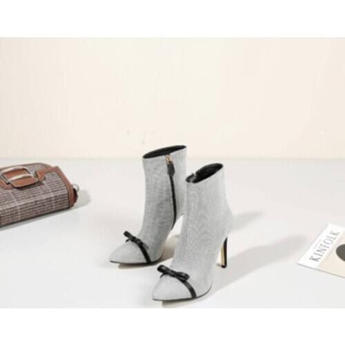 Fashion Bling Bling Ankle Booties 2020 Crystal Handmade Spring Shoes Party Dress Pointed Toe Runway Woman Ankle Boots