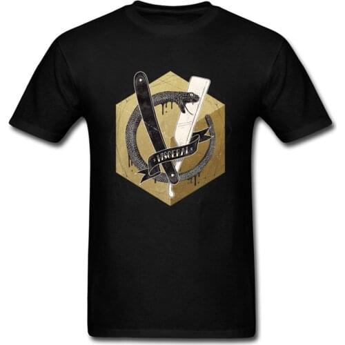 Snake Visceral 2018 God Vintage Cube T-shirt Men Black Tops Greek Geometric Pattern Clothes Cotton Tee Shirts Slim Fit