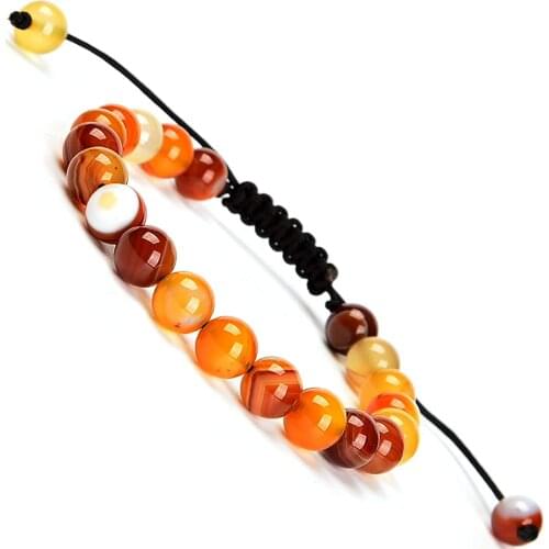 Men Bracelets Natural Stone Beads Bracelet Women Healing Energy Couples Bracelets Adjustable Macrame Bracelets Men Jewelry