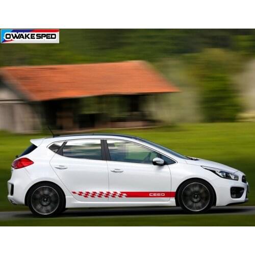 Car Door Side Skirt Sticker Auto Body Decor Vinyl Decals Racing Styling Sport Stripes For KIA CEED SW PRO GT 3-5 doors
