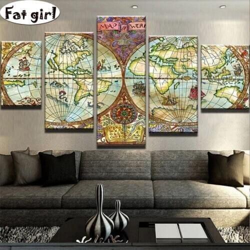 Print wall art HD islamic quran diamond painting modern modular embroidery mosaic cross stitch canvas framework diy round square