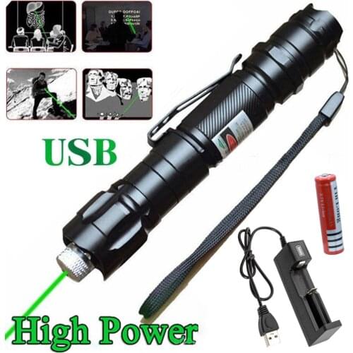 Hunting high-power green laser USB rechargeable laser sight adjustable scorch green laser 532nm 500 to 10000 meters 009 series
