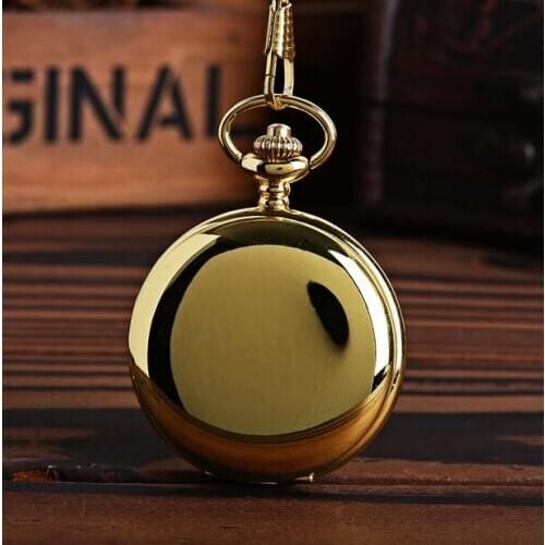 Wholesale 10 PCS/lot golden Flip clock men gift antique steampunk cowboy chain pocket watches