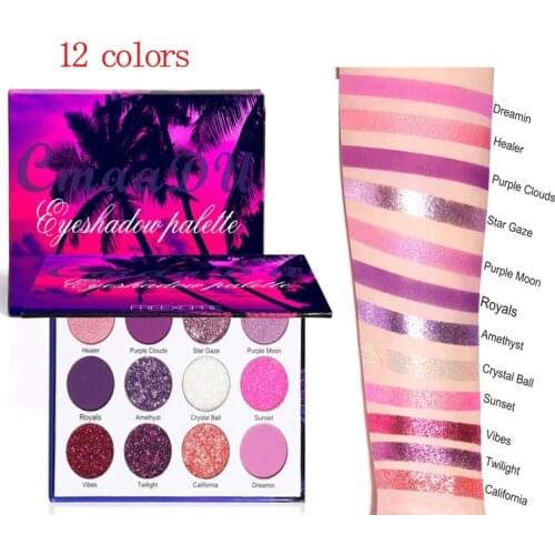 12colors Eyeshadow Palette Matte Shiny Eye Shadow Pallete Cosmetics Metallic Diamond Makeup Palette Shadows Make Up Woman TSLM4