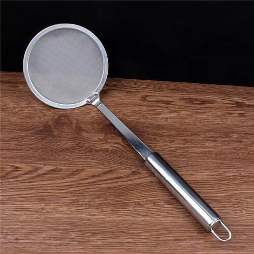 Stainless Steel Colander Spoon Filters Oil Filter Grid Scoop Kitchen Round Oil Foam Scoop Oil Filter Network Filtering Tool