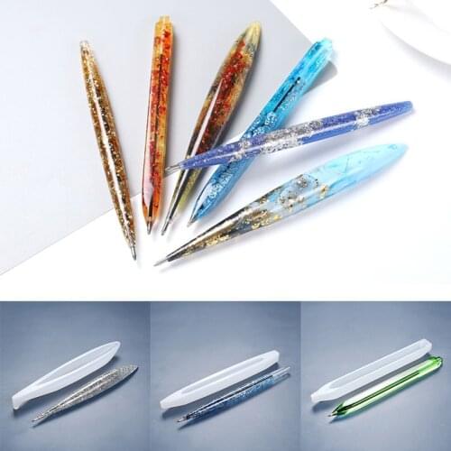Transparent UV Resin Epoxy Resin Casting Mold Handmade Ballpoint Pen Penholder Silicone Mold DIY Art Craft Jewelry Making Tool