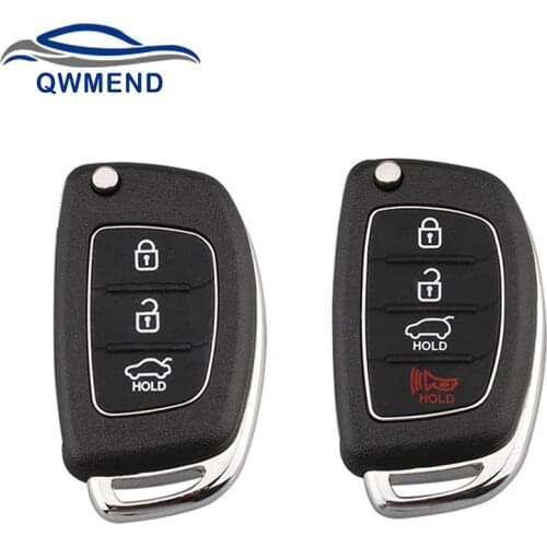 BHKEY 3/4 Buttons Replacement Folding Car Key Shell For Mistra Hyundai HB20 SANTA FE IX35 IX45 Accent I40 Remote Key Case Fob