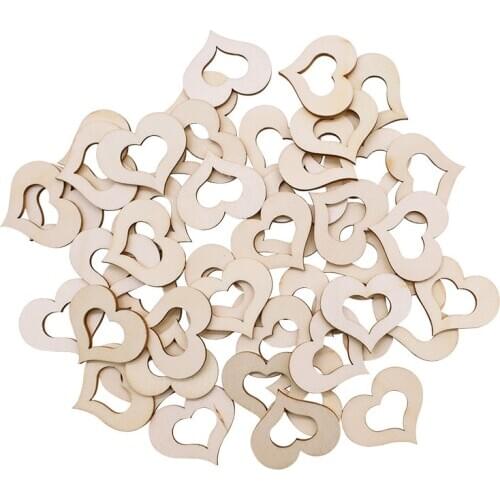 50/100pcs Hollow Mini Wooden Love Heart Wedding Table Scatter DIY Craft Accessories Rustic Wedding Party DIY Decoration Favors