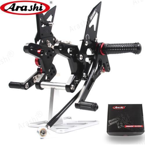 Arashi NINJA ZX6R 2007-2008 CNC-Machined Adjustable Footrest Footpeg For KAWASAKI Ninja ZX-6R ZX 6R 2007 2008 Rearset Foot Rest