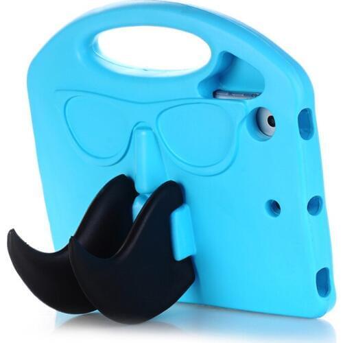 Moustache Shape Silicone Tablet PC Cases For Apple iPad mini 1/2/3/4 Anti-Scratch Tablet Cases with Foldable Kickstand Function