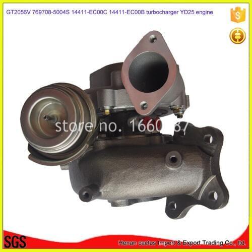 Stock item GT2056V turbo 767720-0004 14411EB70C 769708-0003 769708-5004S turbocharger For Navara Pathfinder YD25DDTi YD25