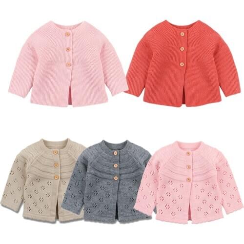 Infant Baby Girls Knit Sweater Clothing Winter Knitted Cardigan Warm Costume Sweater Toddler Girls Coat Outwear Clothes