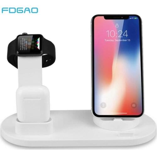 3 in 1 Charging Dock For iPhone 11 X XR XS 8 7 6 Apple Watch 6 SE 5 4 3 2 1 Airpods Fast Charger Holder Stand Type-C USB Station