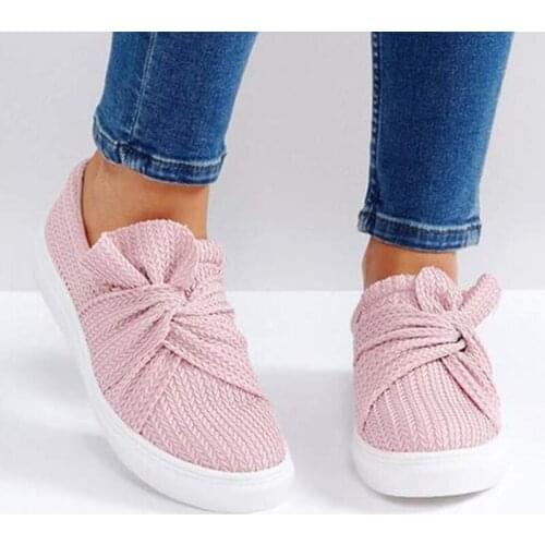 2021 Spring and Autumn Womens Flats Round Head Thick Bottom Bow Set Single Shoes Plus Size 35-43