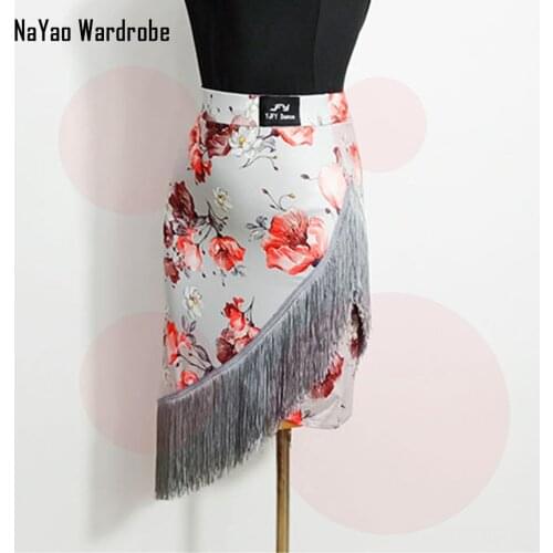 2020 New DL522 Floral Tasssel Latin Dance Dress Women Skirt Performance Costume Latin Ballroom Dresses Latino Dancewear
