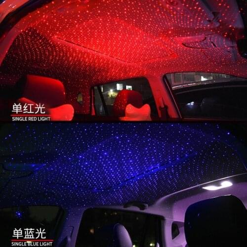 Starry Light Car Interior Mini LED Star Laser Atmosphere Ambient Projector Lights USB Auto Decoration Roof Sky Night Galaxy Lamp