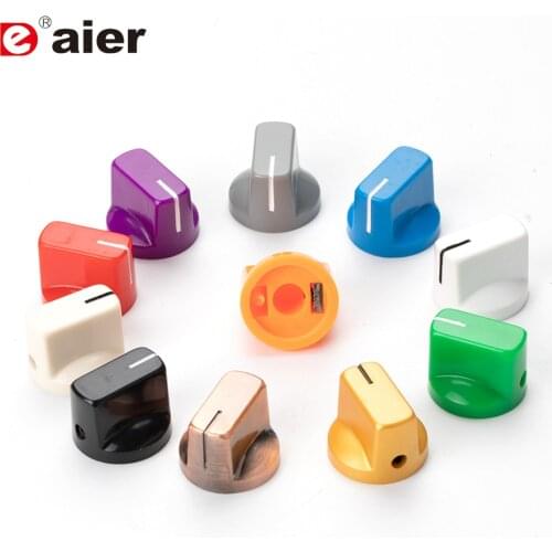 10PCS Plastic Knob With 6.35mm Shaft Hole Diameter DAVIES 1510 Clone Potentiometer Pedal Cap Colorful Color Guitar Cap