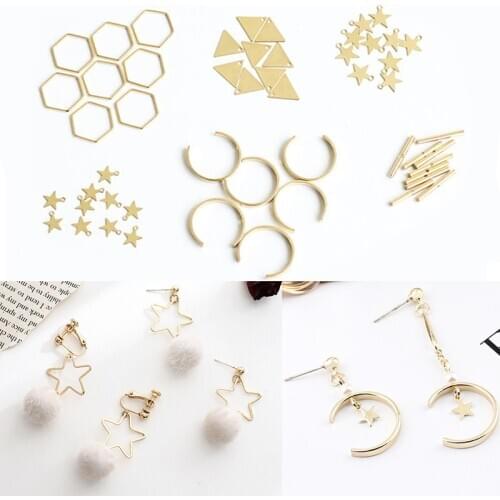 10pcs Gold Color Earring Charms Triangle Geometric Pendant For Jewelry Making Women Earrings DIY Material Accessories Supplies