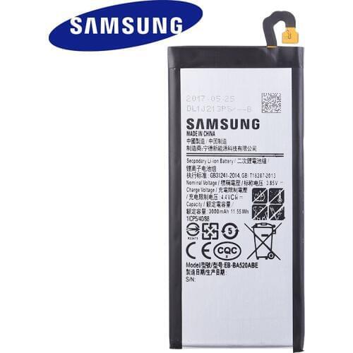 100% Original Replacement Battery EB-BA520ABE For Samsung 2017 Edition GALAXY A5 SM-A520F A520F Authentic Battery 3000mAh
