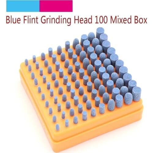 100pcs 3mm Shank Bule Abrasive Stone Points Polishing Grinding Head Electric Drill Bit Wheel For Rotary Accessories Power Tools