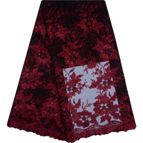 2018 Latest French Nigerian Laces Fabrics High Quality Tulle African Laces Fabric Wedding African French Tulle Lace F1126