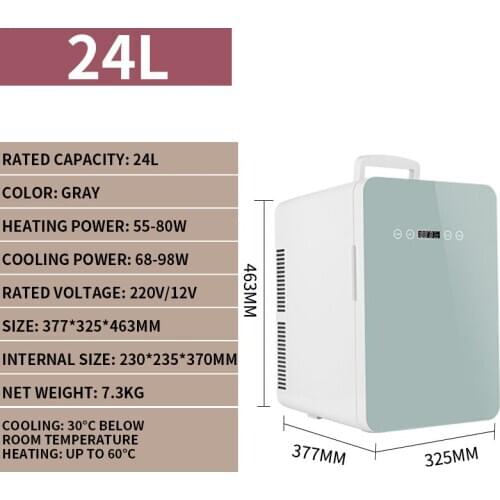 24L beverage heating cabinet mini student dormitory freezer meals incubator hot and cold cabinet freezer car refrigerator
