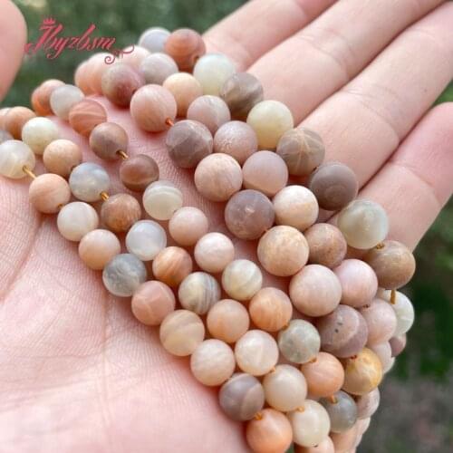 6mm 8mm Round Frosted Multicolor Natural Sunstone Beads for DIY Women Men Necklace Bracelet Rings Earrings Jewelry Making 15"
