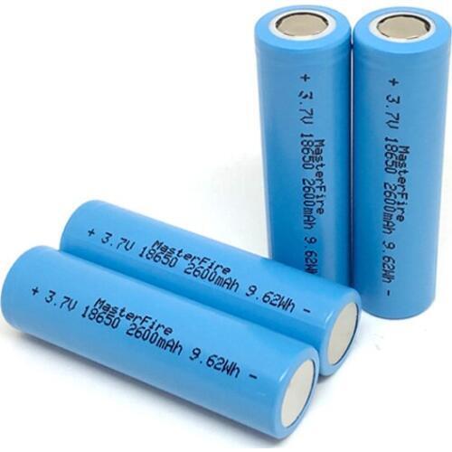 4pcs/lot MasterFire 18650 3.7V 2600mAh 9.62Wh Lithium Battery Rechargeable Li-ion Batteries Cell For Flashlights Torch