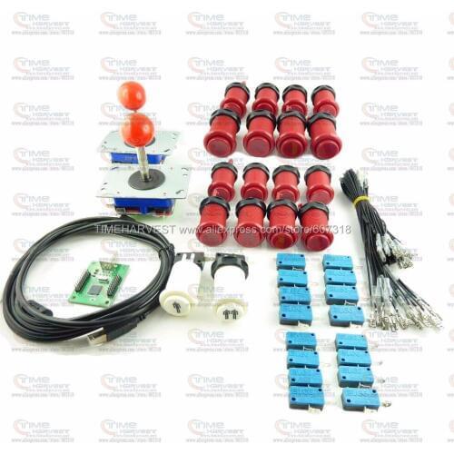 Arcade DIY Bundle Kits with 2 player USB Encoder Board adapter Push Buttons Arcade Joystick for MAME Control Panel Game Rocker