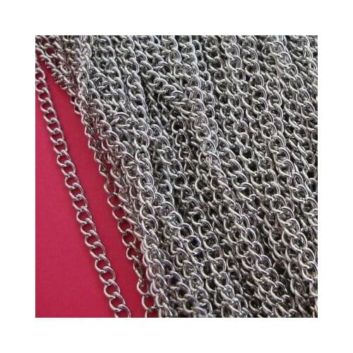 Free shipping!!!!200M/lot Platinum Plated Twist Curbe Chain 2.5x3.5mm