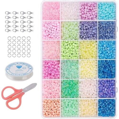 Seed Beads Spacer Loose Charms Jump Rings for Handmade DIY Bracelets Bangles Crafting Jewelry Making Finding Beading Supplies