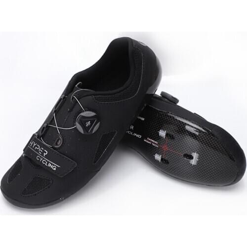 C6 New Cycling Self-Locking Shoes Black Carbon Fiber Road BOA Dial Thermoplastic Heat Moldable Ultra Light Hard Racing Sport