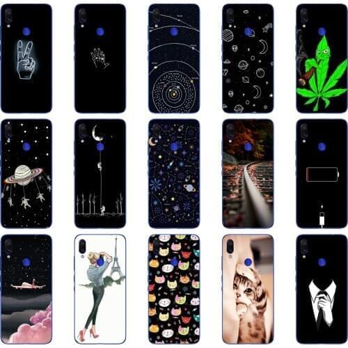 H for Xiaomi Redmi Note 7 Case Silicone Soft Funda Xiaomi Redmi Note 7 Black TPU Case Protector 6.3" Cellphone Cover