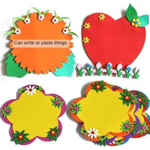 XICC Handmade Decorative DIY Photo Frame EVA Foam Wall Stickers Round Square Star Heart Leaf Grass Cartoon Photo Wall for Kids