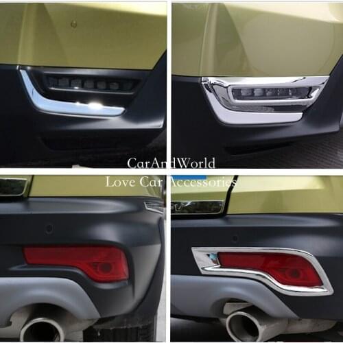 For Honda CRV CR-V 2017-2020 Car Head Front Rear Fog Light Lamp Eyebrow Frame Trim Cover ABS Chrome Exterior Sticker Accessories