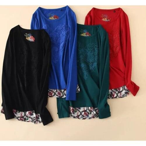 Spanish style embroidered patchwork T-shirt