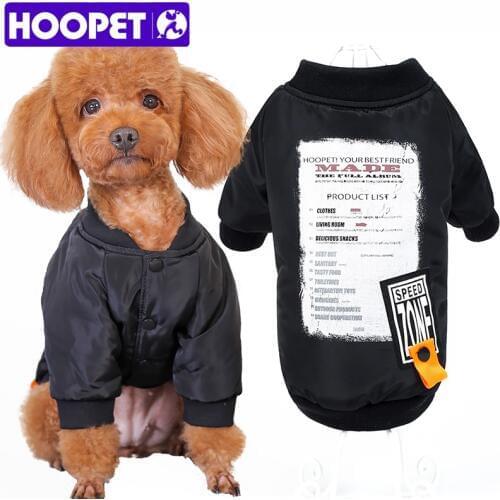 HOOPET Winter Dog Coat Warm Pet Jacket Cotton Clothes Small Medium Teddy Apparel size S-XL