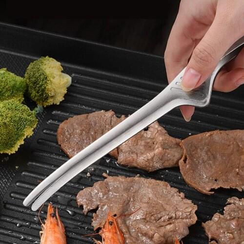Korean Barbecue Clips Stainless Steel Grill Cooking Chef Tongs Kitchen Baking Bread Tweezer Outdoor Grilling Steak Clamp Tools