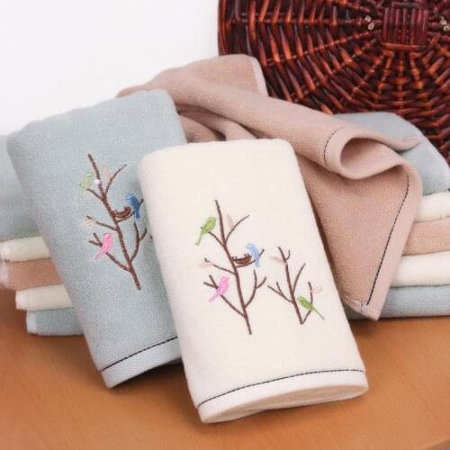 Buy 1 Get 1 Free Cotton Embroidered Thickened Towel 165g Large Bath Towel 40 * 90 Embroidered Face Towel