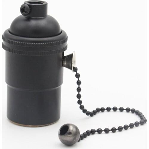 Brzone Light Socket E26/ E27 Antique Bulb Lamp Holder Vintage Light Base With Pull Chain Switch