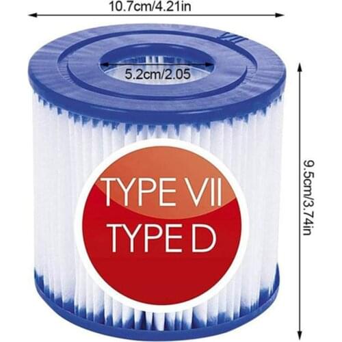 The Reusable Swimming Pool Filter Cartridge SIZE D For Swimming Pool 58283E PUMP TYPE VII Cleaning Replacement