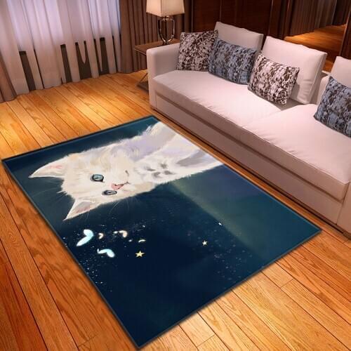 Cartoon Cat Butterflie 3D Printing Carpets For Living Room Bedroom Area Rugs Soft flannel Kids Room Crawl Antiskid Mat Child Rug