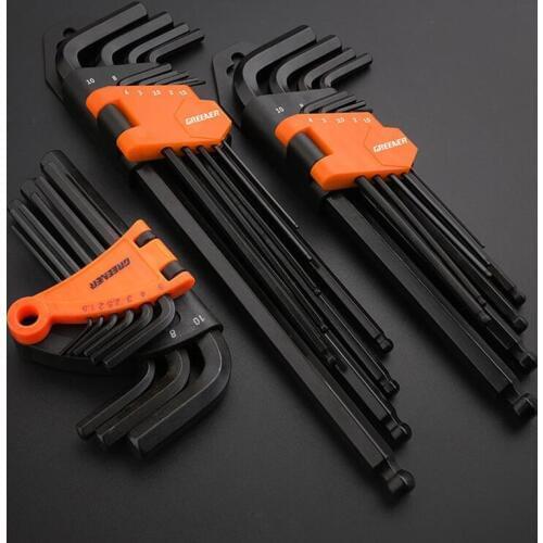9Pcs Multi-size L Type Hexagon Hex Key Set Wrench Cycling Repair Tools Kit