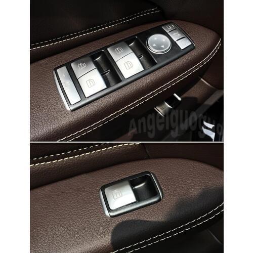 AngelguoguoCar Window glass lift button Trim Cover sticker for Mercedes Benz A/B/C(W204)/E(W212)/GLA /CLA/ GLK/ GLE-class