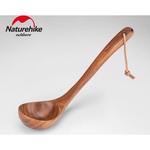 Naturehike Outdoor Cooking Wooden Spoon Set Multi-function Acacia Wood Kitchen Tableware Rice Soup Wok Spoon Picnic BBQ Use